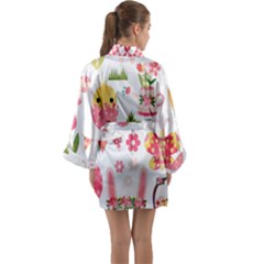 Long Sleeve Satin Kimono 