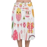 Cute Easter Bunny, Koteto, Animal, Baby Velvet Flared Midi Skirt