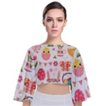 Cute Easter Bunny, Koteto, Animal, Baby Tie Back Butterfly Sleeve Chiffon Top