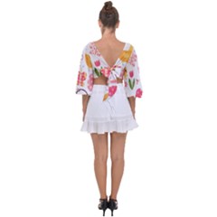 Tie Back Butterfly Sleeve Chiffon Top 