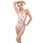 Cute Easter Bunny, Koteto, Animal, Baby Plunging Cut Out Swimsuit