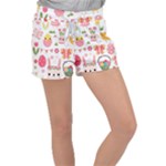 Cute Easter Bunny, Koteto, Animal, Baby Women s Velour Lounge Shorts