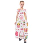 Cute Easter Bunny, Koteto, Animal, Baby Kids  Short Sleeve Maxi Dress