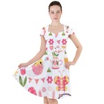 Cute Easter Bunny, Koteto, Animal, Baby Cap Sleeve Midi Dress