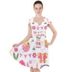 Cute Easter Bunny, Koteto, Animal, Baby Cap Sleeve Midi Dress With Pockets