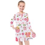 Cute Easter Bunny, Koteto, Animal, Baby Kids  Quarter Sleeve Shirt Dress