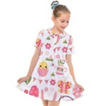 Cute Easter Bunny, Koteto, Animal, Baby Kids  Short Sleeve Shirt Dress