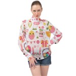 Cute Easter Bunny, Koteto, Animal, Baby High Neck Long Sleeve Chiffon Top