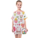 Cute Easter Bunny, Koteto, Animal, Baby Kids  One Piece Chiffon Dress