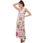 Cute Easter Bunny, Koteto, Animal, Baby V-Neck Chiffon Maxi Dress