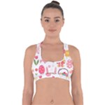 Cute Easter Bunny, Koteto, Animal, Baby Cross Back Hipster Bikini Top 