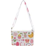 Cute Easter Bunny, Koteto, Animal, Baby Double Gusset Crossbody Bag