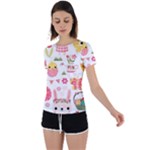 Cute Easter Bunny, Koteto, Animal, Baby Back Circle Cutout Sports T-Shirt