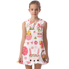 Kids  Pilgrim Collar Ruffle Hem Dress 