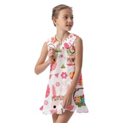 Kids  Pilgrim Collar Ruffle Hem Dress 