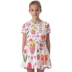 Kids  Short Sleeve Pinafore Style Dress 