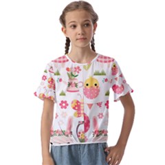 Kids  Cuff Sleeve Scrunch Bottom T-Shirt 