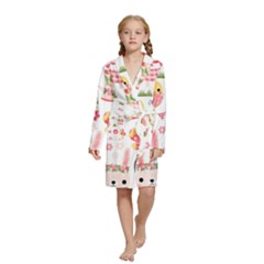 Cute Easter Bunny, Koteto, Animal, Baby Kids  Long Sleeve Velvet Lounge Robe from ArtsNow.com