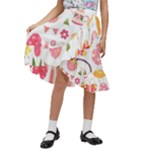 Cute Easter Bunny, Koteto, Animal, Baby Kids  Ruffle Flared Wrap Midi Skirt