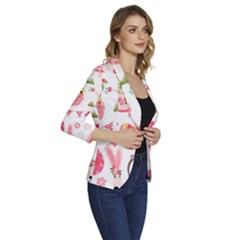 Women s One-Button 3/4 Sleeve Short Jacket 