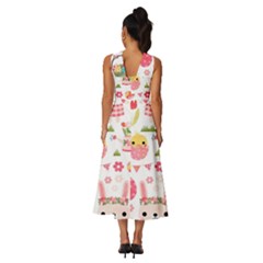 Sleeveless Cross Front Cocktail Midi Chiffon Dress 