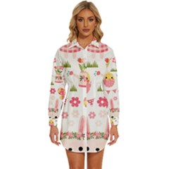 Womens Long Sleeve Shirt Dress 