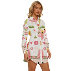 Womens Long Sleeve Shirt Dress 