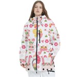 Cute Easter Bunny, Koteto, Animal, Baby Women s Multi Pockets Zip Ski and Snowboard Waterproof Breathable Jacket