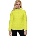 Brite Yellow Diamond Squares Hooded Quilted Jacket