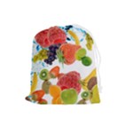 Fruits, Drip, Fruit, Paint, Spring Drawstring Pouch (Large)