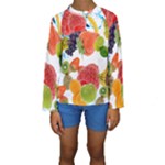 Fruits, Drip, Fruit, Paint, Spring Kids  Long Sleeve Swimwear