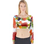 Fruits, Drip, Fruit, Paint, Spring Long Sleeve Crop Top