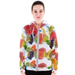 Fruits, Drip, Fruit, Paint, Spring Women s Zipper Hoodie