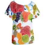 Fruits, Drip, Fruit, Paint, Spring Women s Oversized T-Shirt