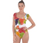 Fruits, Drip, Fruit, Paint, Spring Short Sleeve Leotard 