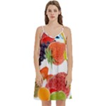 Fruits, Drip, Fruit, Paint, Spring Mini Camis Dress With Pockets