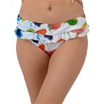 Fruits, Drip, Fruit, Paint, Spring Frill Bikini Bottoms