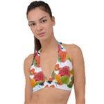 Fruits, Drip, Fruit, Paint, Spring Halter Plunge Bikini Top