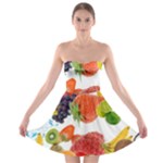 Fruits, Drip, Fruit, Paint, Spring Strapless Bra Top Dress