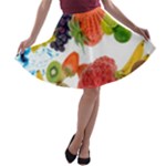 Fruits, Drip, Fruit, Paint, Spring A-line Skater Skirt