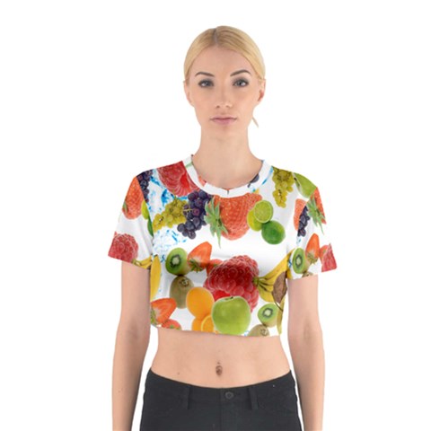 Fruits, Drip, Fruit, Paint, Spring Cotton Crop Top from ArtsNow.com