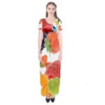 Fruits, Drip, Fruit, Paint, Spring Short Sleeve Maxi Dress