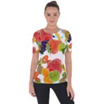 Fruits, Drip, Fruit, Paint, Spring Shoulder Cut Out Short Sleeve Top