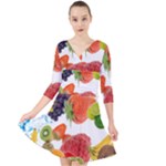 Fruits, Drip, Fruit, Paint, Spring Quarter Sleeve Front Wrap Dress