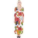 Fruits, Drip, Fruit, Paint, Spring Quarter Sleeve Wrap Maxi Dress