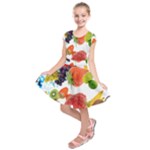 Fruits, Drip, Fruit, Paint, Spring Kids  Short Sleeve Dress