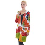 Fruits, Drip, Fruit, Paint, Spring Hooded Pocket Cardigan