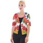 Fruits, Drip, Fruit, Paint, Spring Cropped Button Cardigan