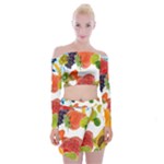 Fruits, Drip, Fruit, Paint, Spring Off Shoulder Top with Mini Skirt Set