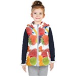 Fruits, Drip, Fruit, Paint, Spring Kids  Hooded Puffer Vest